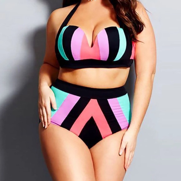 Other - Plus Women Rainbow Patch 2Pc Swimsuit Sizes 20-22
